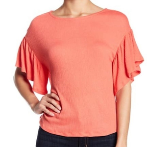 Ten Sixty Sherman Bell Sleeve blouse‎ peachy-pink size small